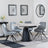 Carrara Grey Ceramic 4 Seater Round Extending Dining Set - 4 Arctic Grey Velvet Fabric Swivel Dining Chair-3