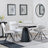 Carrara Grey Ceramic 4 Seater Round Extending Dining Set - 4 Boden Cream Fabric Swivel Dining Chair-4