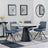 Carrara Grey Ceramic 4 Seater Round Extending Dining Set - 4 Boden Grey Fabric Swivel Dining Chair-6