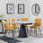 Carrara Grey Ceramic 4 Seater Round Extending Dining Set - 4 Corona Yellow Fabric Dining Chair-2