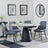Carrara Grey Ceramic 4 Seater Round Extending Dining Set - 4 Darwin Grey Fabric Dining Chair-6