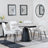 Carrara Grey Ceramic 4 Seater Round Extending Dining Set - 4 Peyton Cream Fabric Dining Chair-2