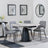 Carrara Grey Ceramic 4 Seater Round Extending Dining Set - 4 Peyton Grey Fabric Dining Chair-3