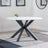Novara 4 Seater White Ceramic Round Dining Table with Black Star Base - 130cm