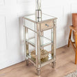 Antoinette Mirrored Champagne Trim 1 Drawer Telephone Table