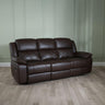 Bentley Brown Leather 3 Seater Recliner Sofa-3
