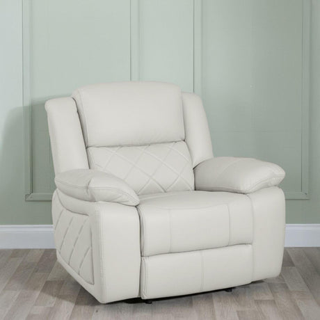 Bentley Cream Leather Recliner Armchair-3