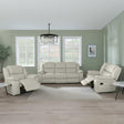 Bentley Cream Leather Recliner Sofa Set