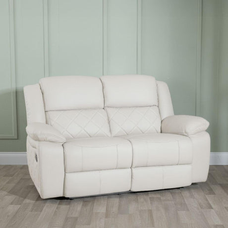 Bentley Cream Leather 2 Seater Recliner Sofa