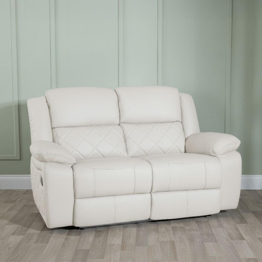 Bentley Cream Leather 2 Seater Recliner Sofa
