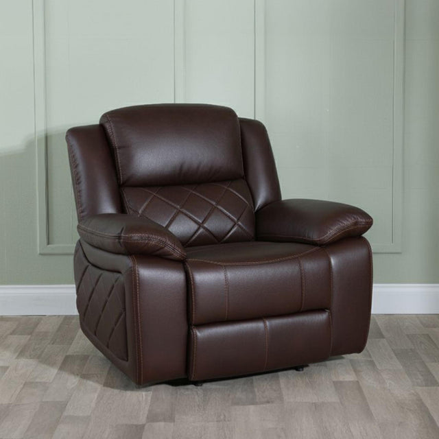Bentley Brown Leather Recliner Armchair