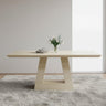 Milan Travertine Beige Engineered Marble 6 Seater Dining Table - Sizes Available