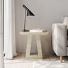 Milan Travertine Beige Engineered Marble Square Side Table-3