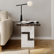 Venice Armani Grey Engineered Marble Side Table