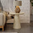 Carrera Travertine Beige Engineered Marble Round Side Table