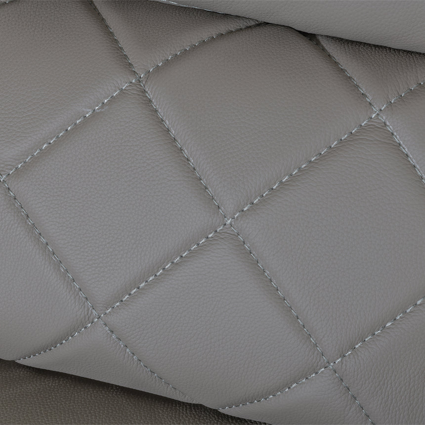 Salerno Light Grey Leather 3 Seater Sofa