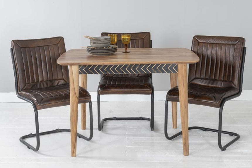 Luxuria Sheesham Dining Table, Indian Wood, 120cm Seats 4 Diners Rectangular Top with 4 Legs-5