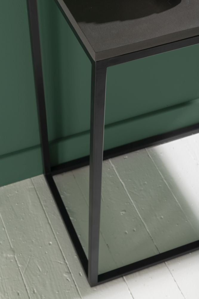 Odom Grey Concrete Coffee Table with Black Metal Base-4