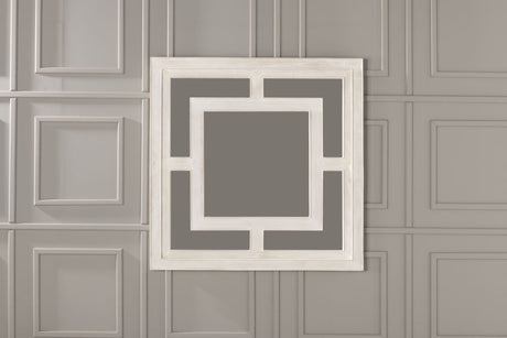 Geo White Washed Wall Mirror, Solid Mango Wood Square - 120cm x 120cm-2