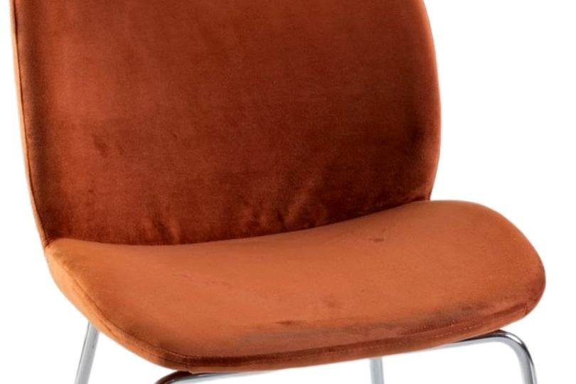 Baron Ochre Dining Chair, Velvet Fabric Upholstered with Chrome Legs-5