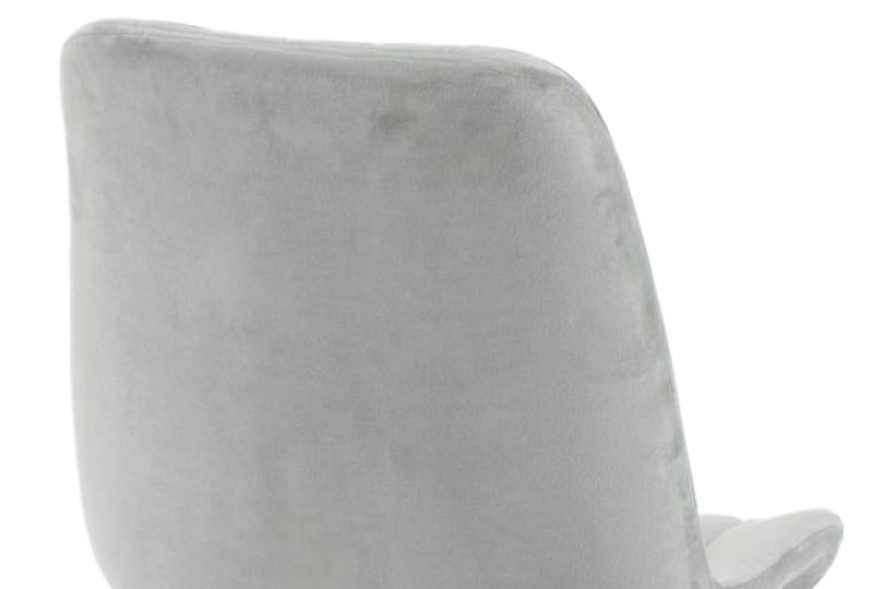 Piano Beige Dining Chair, Velvet Fabric Upholstered with Round Black Metal Legs-4