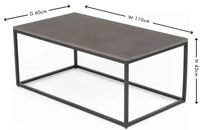 Odom Grey Concrete Coffee Table with Black Metal Base-7