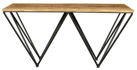 Cosgrove Industrial Chic Coffee Table - Mango Wood with Black Metal Hairpin Legs-2