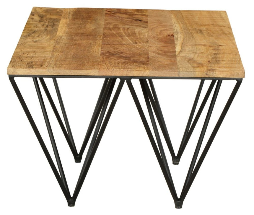 Cosgrove Industrial Chic Coffee Table - Mango Wood with Black Metal Hairpin Legs-4