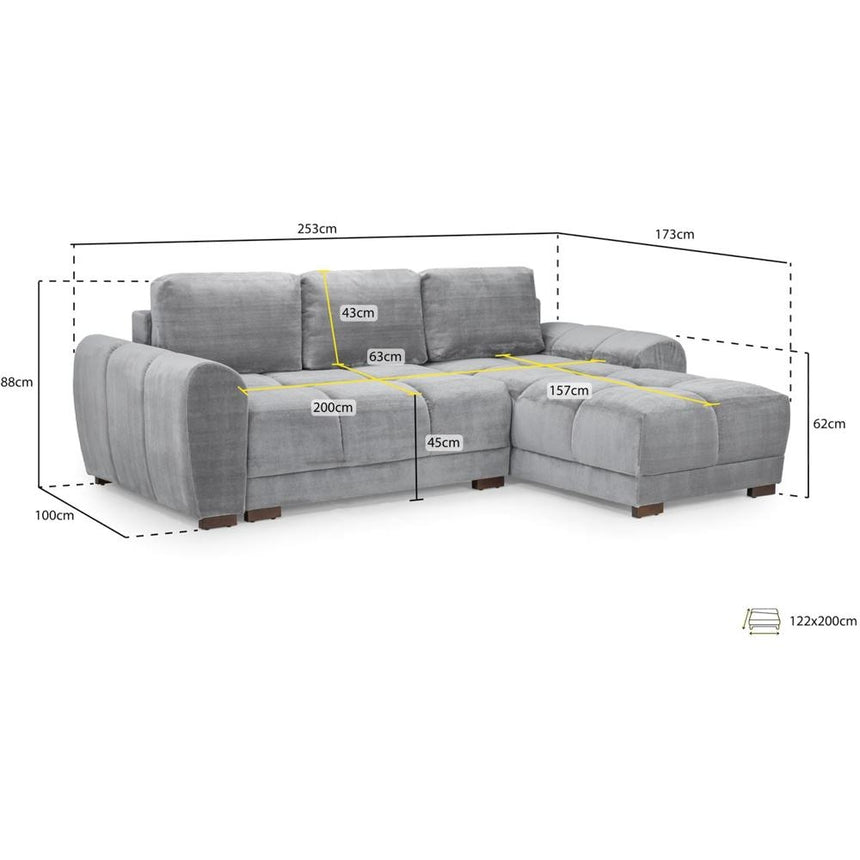 Azzuro Cream Universal Corner Sofabed with Storage-7