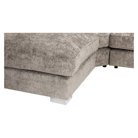 Bishop Fullback Truffle Velvet Fabric U Shape Corner Sofa Suite-2