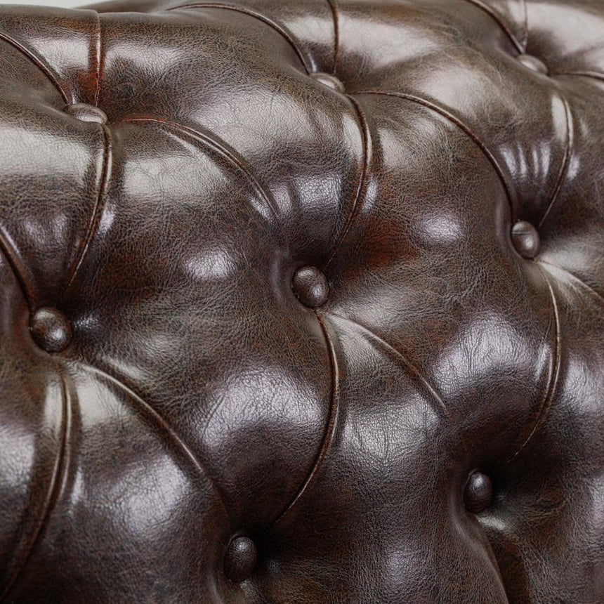 Chesterfield Antique Brown 2 Seater Sofa-3