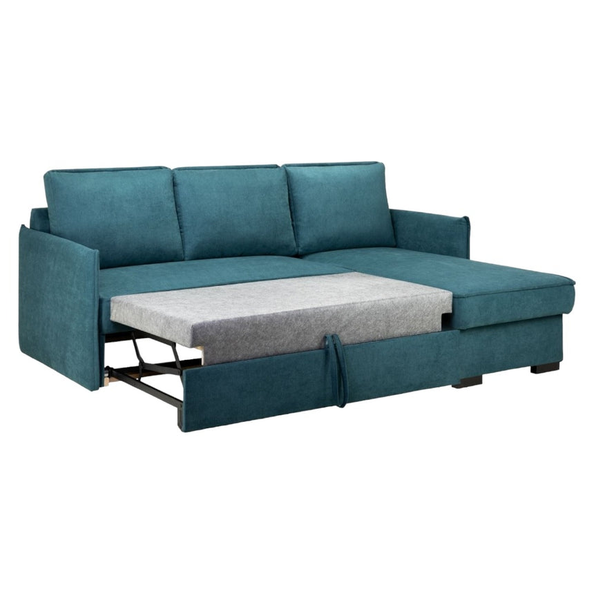 Miel Teal Fabric Universal Corner Sofabed with Storage-4