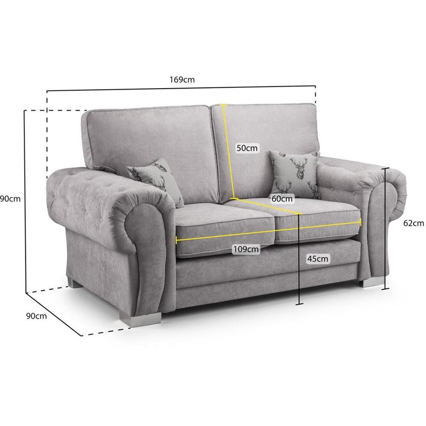 Verona Black 2 Seater Sofa-7