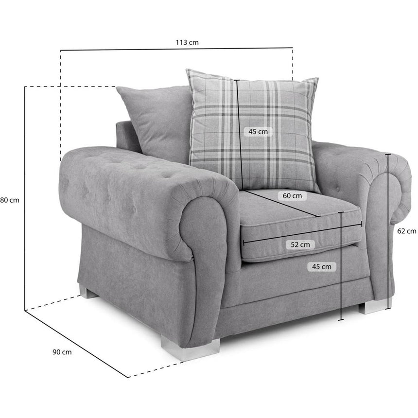 Verona Scatterback Grey Armchair-7