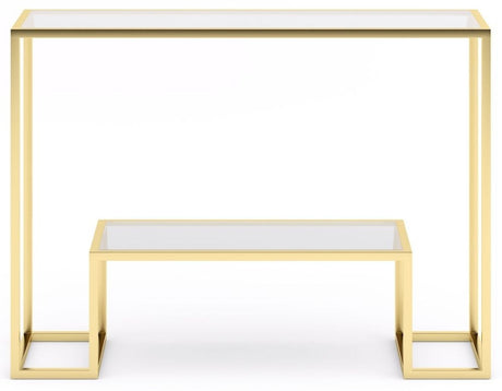 Knightsbridge Glass and Gold Console Table-2