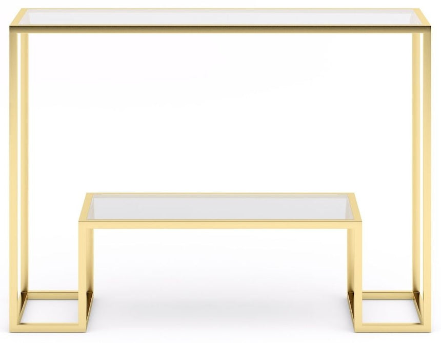 Knightsbridge Glass and Gold Console Table-2