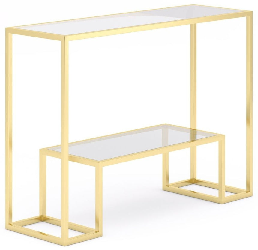 Knightsbridge Glass and Gold Console Table-3