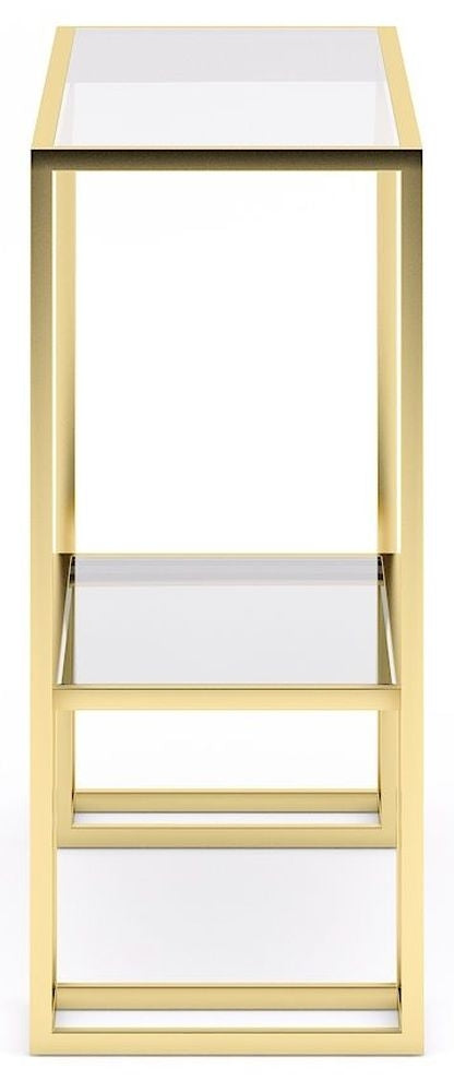 Knightsbridge Glass and Gold Console Table-4