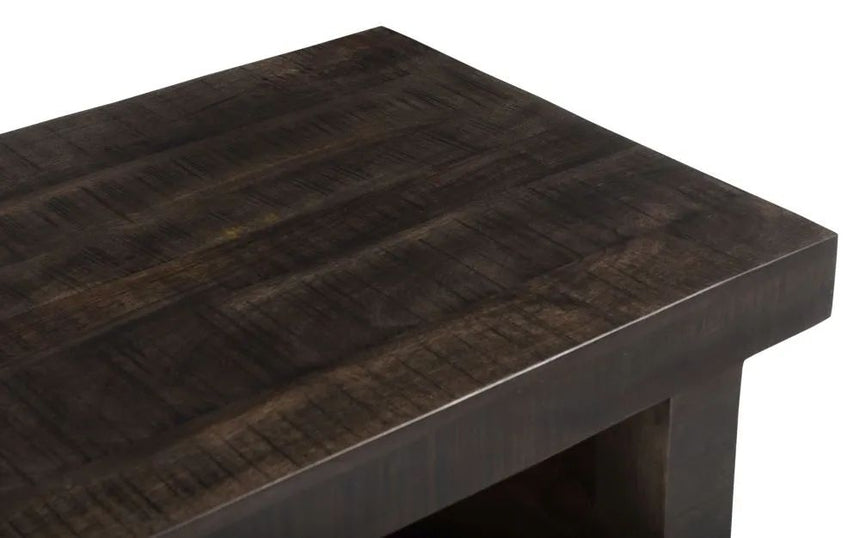 Dakota Mango Wood TV Unit, Indian Dark Walnut Rustic Finish, Medium Cabinet 110cm, Stand Upto 43in Plasma TV - H 60cm-4