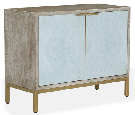 Temis Faux Marble Finish Grey Washed 2 Door Small Sideboard-2