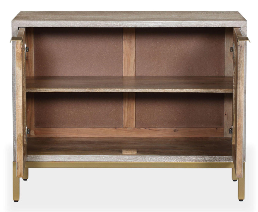 Temis Faux Marble Finish Grey Washed 2 Door Small Sideboard-3