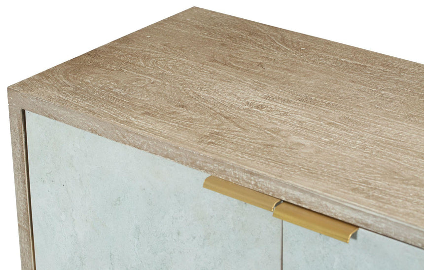 Temis Faux Marble Finish Grey Washed 2 Door Small Sideboard-8