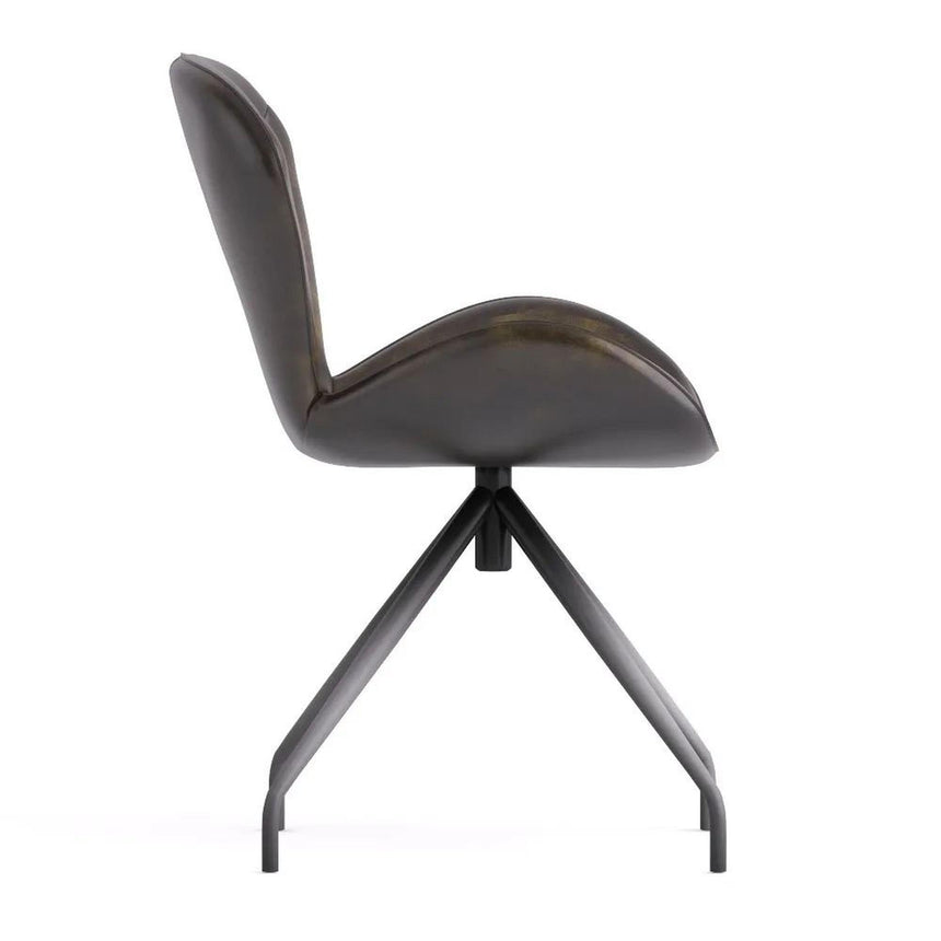 Aleah Bottle Green Leather Dining Chair-4