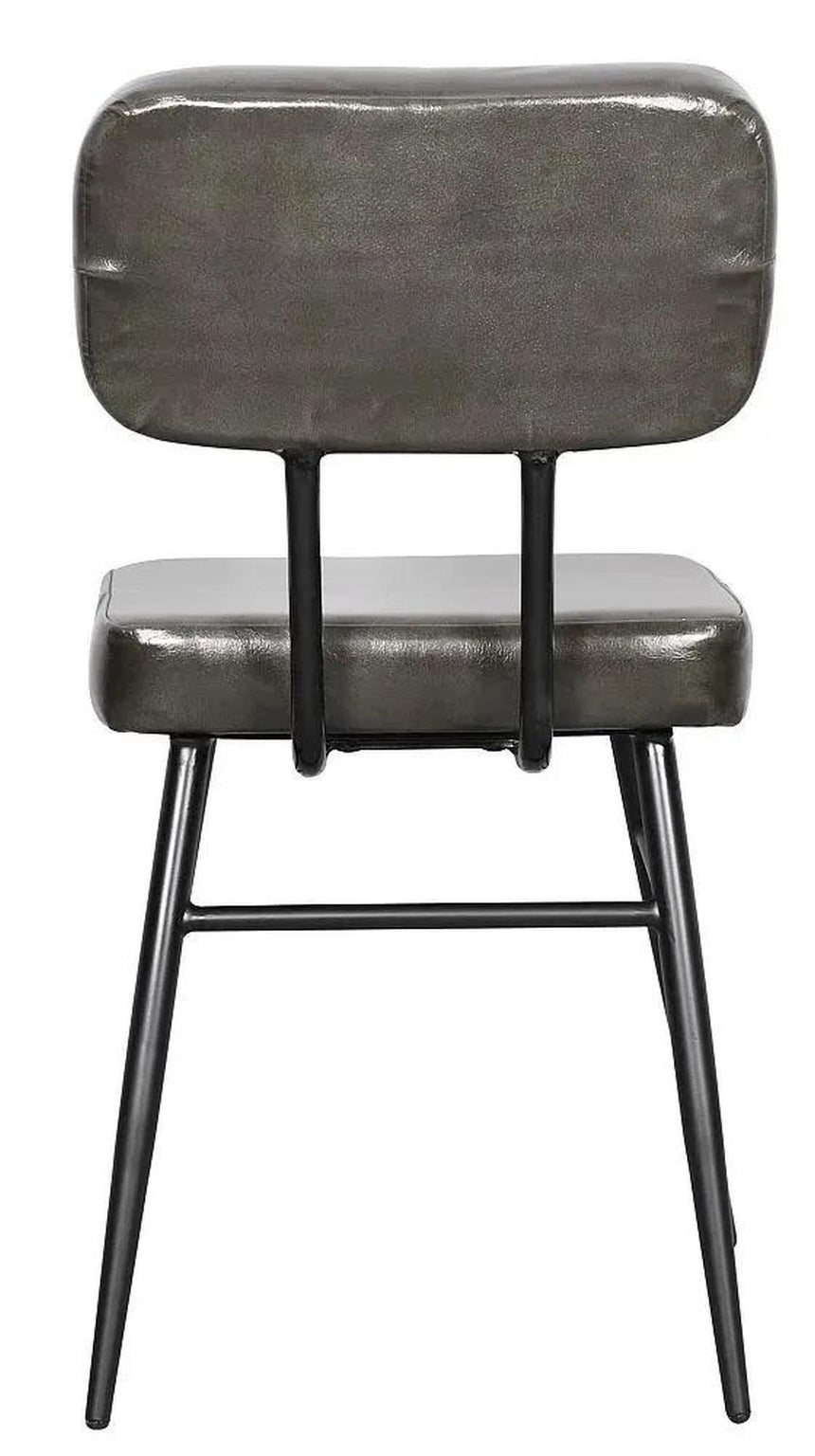 Louise Bottle Green Leather Dining Chair-4