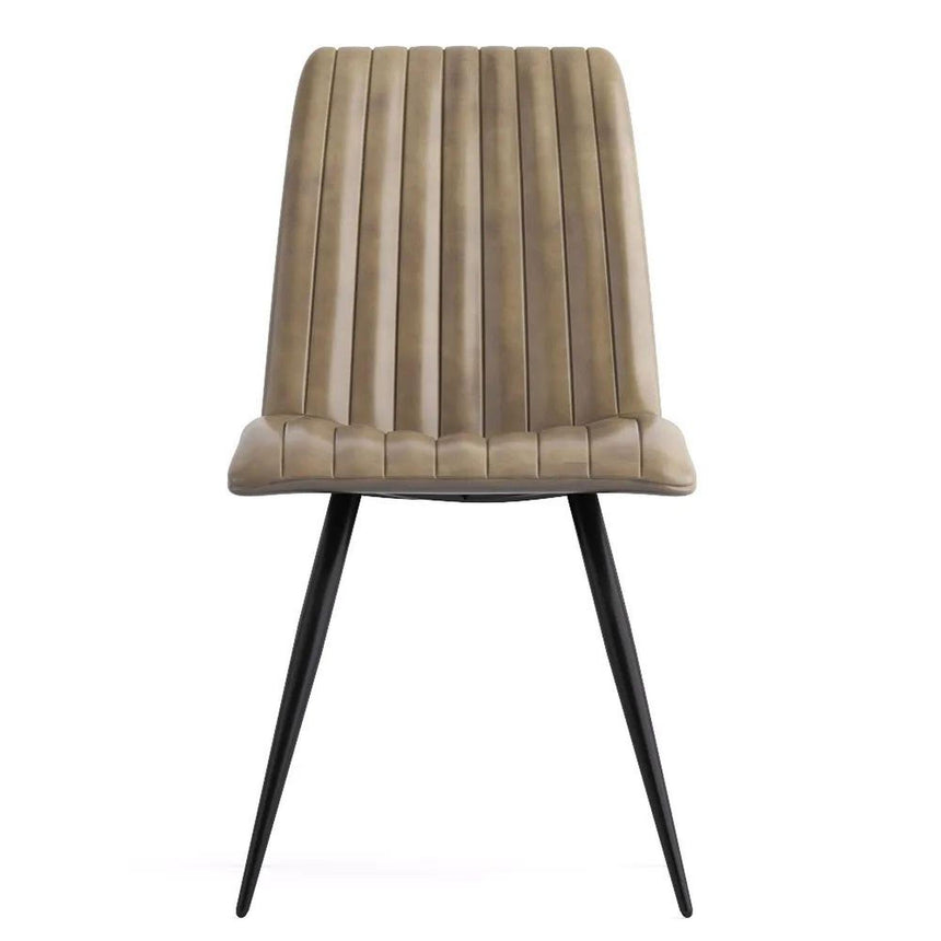 Margo Dark Brown Dining Chair, Genuine Leather with Metal Legs-3