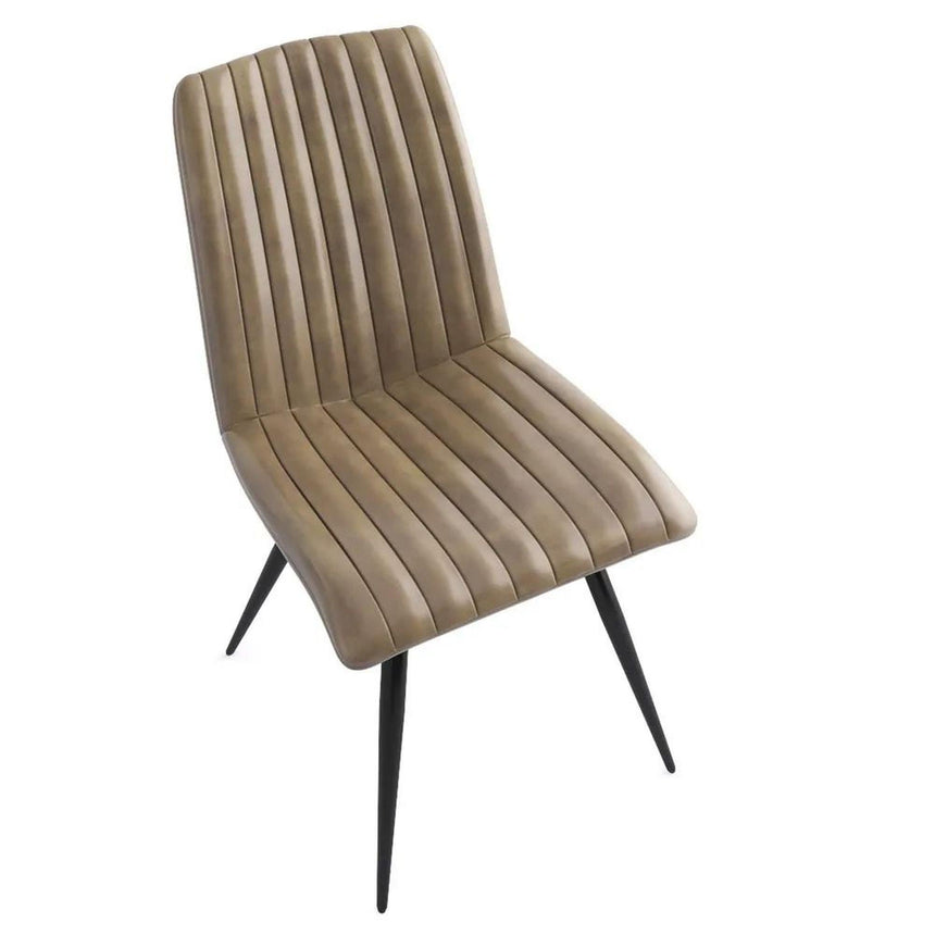 Margo Dark Brown Dining Chair, Genuine Leather with Metal Legs-5