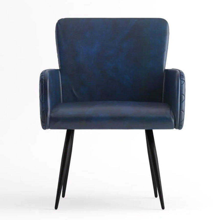 Stanton Navy Blue Leather Dining Armchair-3