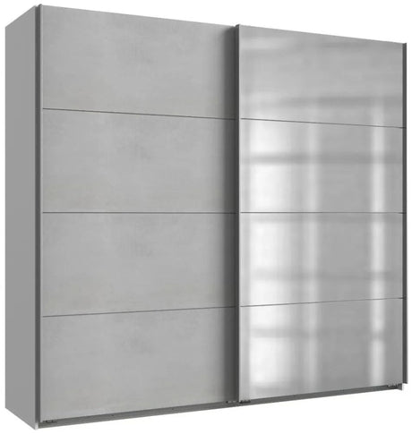 IN STOCK Ernie Concrete Grey 2 Door Sliding Wardrobe-2
