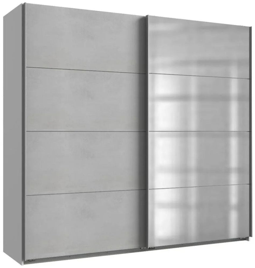 IN STOCK Ernie Concrete Grey 2 Door Sliding Wardrobe-2