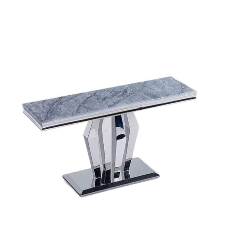 Arpino Grey Marble and Chrome Console Table